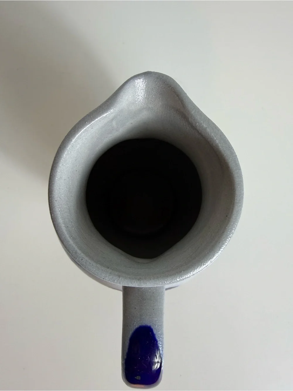 Frankfurter Possmann Apfelwein German‎ Pottery Pitcher Blue Gray Collectible